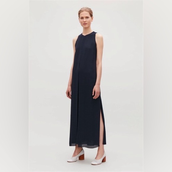 COS Split Overlay Flowy Maxi Tank Dress - sz 10 - Picture 1 of 7